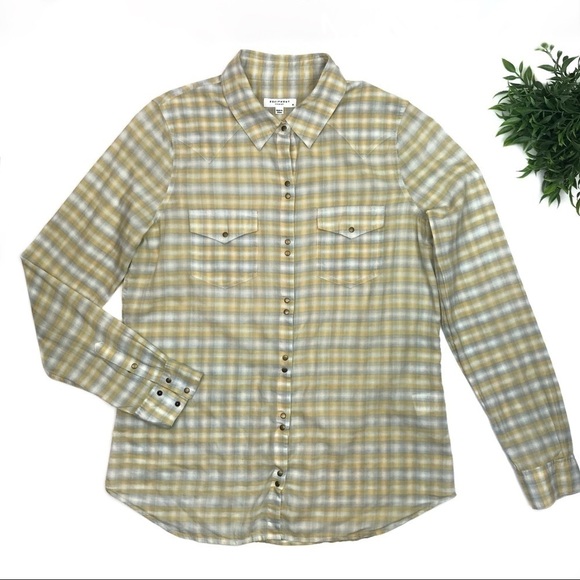 EQUIPMENT Femme Cotton Plaid Button Down Top M - Picture 1 of 9